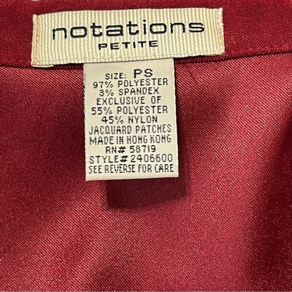 Notations Women’s Paisley 4 Button Vintage Jacket In Red And Black Size PS Retro - Picture 9 of 10
